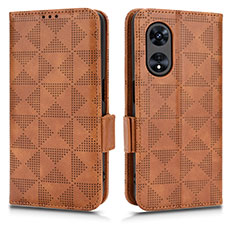 Funda de Cuero Cartera con Soporte Carcasa C02X para Huawei Honor X5 Plus Marron