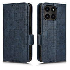 Funda de Cuero Cartera con Soporte Carcasa C02X para Huawei Honor X6a Azul