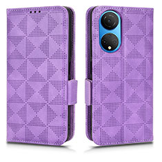 Funda de Cuero Cartera con Soporte Carcasa C02X para Huawei Honor X7 Morado