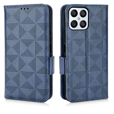 Funda de Cuero Cartera con Soporte Carcasa C02X para Huawei Honor X8 4G Azul