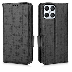 Funda de Cuero Cartera con Soporte Carcasa C02X para Huawei Honor X8 4G Negro