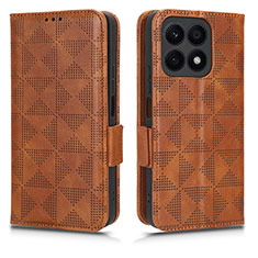 Funda de Cuero Cartera con Soporte Carcasa C02X para Huawei Honor X8a 4G Marron