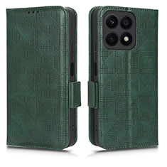 Funda de Cuero Cartera con Soporte Carcasa C02X para Huawei Honor X8a 4G Verde