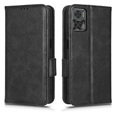 Funda de Cuero Cartera con Soporte Carcasa C02X para Motorola Moto E22i Negro