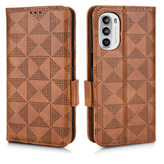 Funda de Cuero Cartera con Soporte Carcasa C02X para Motorola Moto Edge (2022) 5G Marron