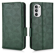 Funda de Cuero Cartera con Soporte Carcasa C02X para Motorola Moto Edge (2022) 5G Verde