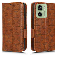 Funda de Cuero Cartera con Soporte Carcasa C02X para Motorola Moto Edge (2023) 5G Marron