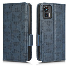 Funda de Cuero Cartera con Soporte Carcasa C02X para Motorola Moto Edge 30 Lite 5G Azul