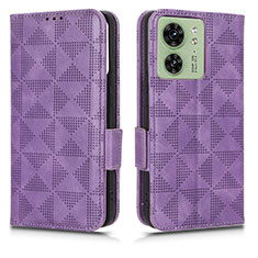 Funda de Cuero Cartera con Soporte Carcasa C02X para Motorola Moto Edge 40 5G Morado