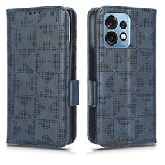 Funda de Cuero Cartera con Soporte Carcasa C02X para Motorola Moto Edge 40 Pro 5G Azul