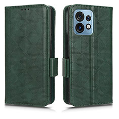 Funda de Cuero Cartera con Soporte Carcasa C02X para Motorola Moto Edge 40 Pro 5G Verde