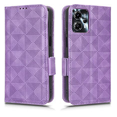 Funda de Cuero Cartera con Soporte Carcasa C02X para Motorola Moto G23 Morado