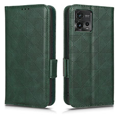 Funda de Cuero Cartera con Soporte Carcasa C02X para Motorola Moto G72 Verde