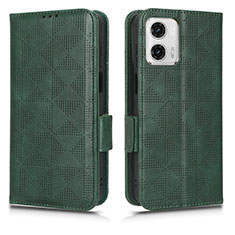 Funda de Cuero Cartera con Soporte Carcasa C02X para Motorola Moto G73 5G Verde