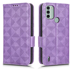 Funda de Cuero Cartera con Soporte Carcasa C02X para Nokia C31 Morado