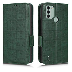 Funda de Cuero Cartera con Soporte Carcasa C02X para Nokia C31 Verde