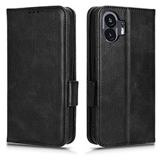 Funda de Cuero Cartera con Soporte Carcasa C02X para Nothing Phone 2 Negro