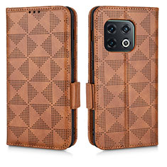 Funda de Cuero Cartera con Soporte Carcasa C02X para OnePlus 10 Pro 5G Marron