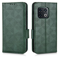 Funda de Cuero Cartera con Soporte Carcasa C02X para OnePlus 10 Pro 5G Verde