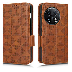 Funda de Cuero Cartera con Soporte Carcasa C02X para OnePlus 11 5G Marron