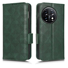 Funda de Cuero Cartera con Soporte Carcasa C02X para OnePlus 11R 5G Verde