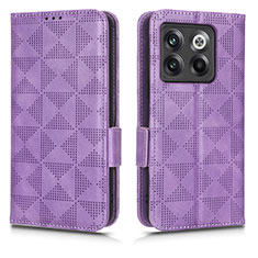 Funda de Cuero Cartera con Soporte Carcasa C02X para OnePlus Ace Pro 5G Morado