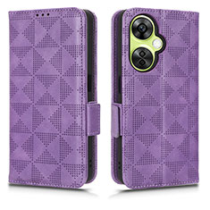 Funda de Cuero Cartera con Soporte Carcasa C02X para OnePlus Nord CE 3 5G Morado