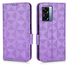 Funda de Cuero Cartera con Soporte Carcasa C02X para OnePlus Nord N300 5G Morado