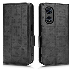 Funda de Cuero Cartera con Soporte Carcasa C02X para Oppo A1 Pro 5G Negro