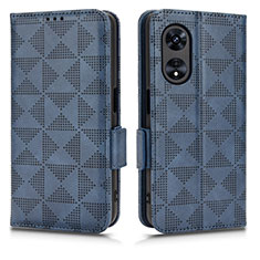 Funda de Cuero Cartera con Soporte Carcasa C02X para Oppo A18 Azul