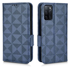 Funda de Cuero Cartera con Soporte Carcasa C02X para Oppo A55S 5G Azul