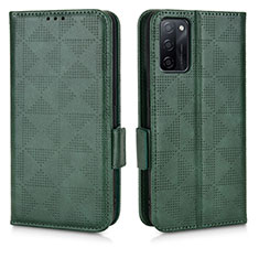 Funda de Cuero Cartera con Soporte Carcasa C02X para Oppo A55S 5G Verde