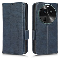 Funda de Cuero Cartera con Soporte Carcasa C02X para Oppo Find X6 5G Azul