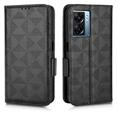 Funda de Cuero Cartera con Soporte Carcasa C02X para Oppo K10 5G India Negro