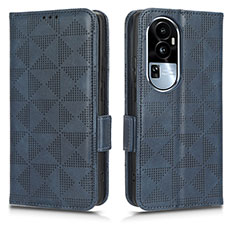 Funda de Cuero Cartera con Soporte Carcasa C02X para Oppo Reno10 Pro+ Plus 5G Azul