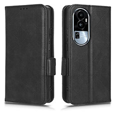 Funda de Cuero Cartera con Soporte Carcasa C02X para Oppo Reno10 Pro+ Plus 5G Negro