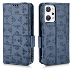 Funda de Cuero Cartera con Soporte Carcasa C02X para Oppo Reno7 A Azul