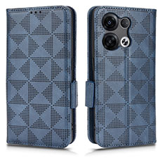 Funda de Cuero Cartera con Soporte Carcasa C02X para Oppo Reno8 Pro+ Plus 5G Azul