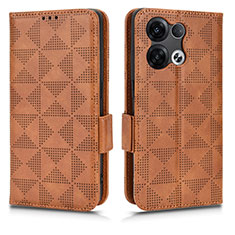 Funda de Cuero Cartera con Soporte Carcasa C02X para Oppo Reno8 Pro+ Plus 5G Marron