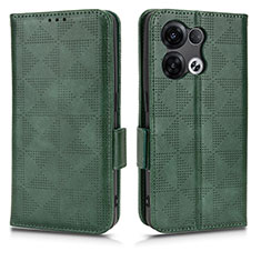 Funda de Cuero Cartera con Soporte Carcasa C02X para Oppo Reno8 Pro+ Plus 5G Verde