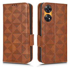 Funda de Cuero Cartera con Soporte Carcasa C02X para Oppo Reno8 T 4G Marron