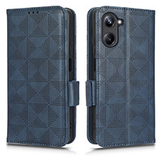 Funda de Cuero Cartera con Soporte Carcasa C02X para Realme 10 4G Azul