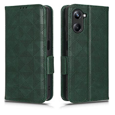 Funda de Cuero Cartera con Soporte Carcasa C02X para Realme 10 Pro 5G Verde