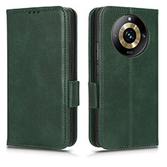 Funda de Cuero Cartera con Soporte Carcasa C02X para Realme 11 Pro 5G Verde