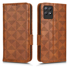 Funda de Cuero Cartera con Soporte Carcasa C02X para Realme 8i Marron