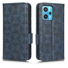 Funda de Cuero Cartera con Soporte Carcasa C02X para Realme 9 Pro+ Plus 5G Azul