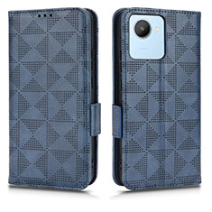 Funda de Cuero Cartera con Soporte Carcasa C02X para Realme C30 Azul