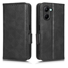 Funda de Cuero Cartera con Soporte Carcasa C02X para Realme C33 (2023) Negro