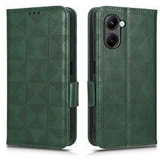 Funda de Cuero Cartera con Soporte Carcasa C02X para Realme C33 (2023) Verde