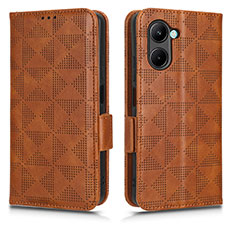 Funda de Cuero Cartera con Soporte Carcasa C02X para Realme C33 Marron